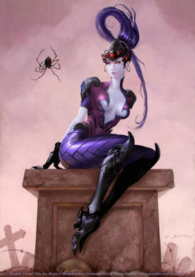 Miss ‚Widowmaker‘ Muffet - Overwatch + Brom Double Fanart